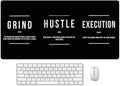 Motivational Office Long Mouse Pad Desk Pad Big Mouse Mat Inspirational Black Keyboard Hustle Desktop Entrepreneur Quote Mousepad for Mens Teens Gifts Daily Reminder 31.5"x15.7"
