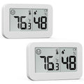 DOOMAY 2-Pack Mini Hygrometer Indoor Thermometer, Humidity Gauge with Switch (℃/℉), Humidity Meter Digital Temperature Monitor for Greenhouse Babyroom Cellar Reptile Incubator Closet