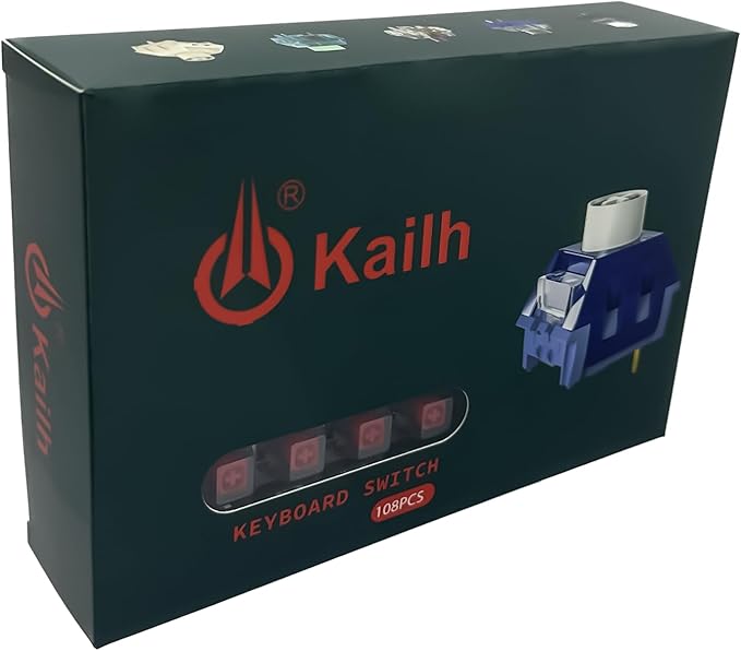 Zjmehty Upgrade Kailh Box V2 Red Switches for Mechanical Gaming Keyboard,5-Pin 40gf Linear/Dust&Waterproof Switches(108pcs,Red)