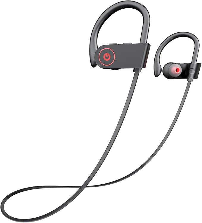 Bluetooth Headphones,Wireless Earbuds IPX7 Waterproof Sports Earphones 15H Playtime with Mic HD Stereo Sound Sweatproof in-Ear Earbuds Sound Isolation Headsets Gym Running Workout