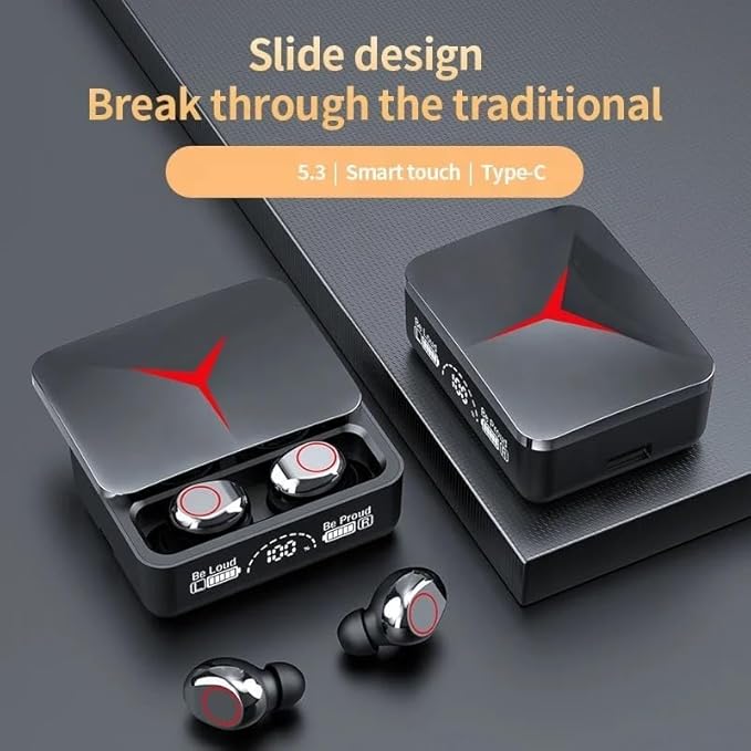 VIVIDUS Wireless Earbuds with Noise Canceling Mic, Bluetooth 5.3, Waterproof, Touch Control, LED Display, Gaming Headset, HD Call, Voice Assistant, HiFi Stereo Sound, 150 H, Wireless Earphone,, Black