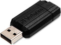 Verbatim 16GB Pinstripe USB 2.0 Flash Drive Retractable Thumb Drive - Black