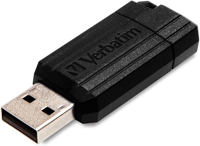 Verbatim 16GB Pinstripe USB 2.0 Flash Drive Retractable Thumb Drive - Black