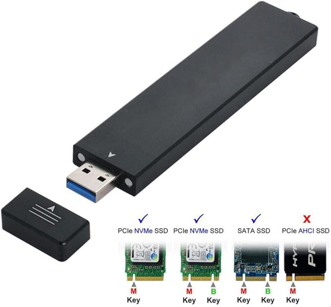 chenyang M.2 to USB 3.1 Adapter,NVME M-Key M.2 NGFF SATA SSD to USB 3.0 Type A Converter Adapter RTL9210B Chipset