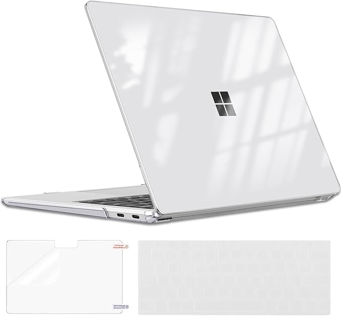 Plastic Hard Shell Case for 13 inch Microsoft Surface Laptop 2025 Model 2095 (Windows 11 Copilot+ PC), Scratch-Resistant Cover for Microsoft Surface Laptop 13-inch 2025, Crystal Transparent