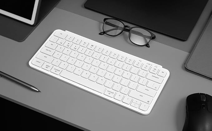 Keychron B1 Pro Ultra-Slim Wireless ZMK Custom Keyboard, Programmable Bluetooth/2.4 G/Wired Lightweight with 1200-Hour Long Battery Life Quiet Key for Mac/Windows - Ivory White