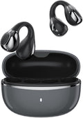 Open Ear Earbuds I5, Bluetooth 6.0 Headphones for Gym & Running, IPX5 Sweatproof, 36H Playtime, Secure Clip-On Fit for Work & Sports (1-Black)