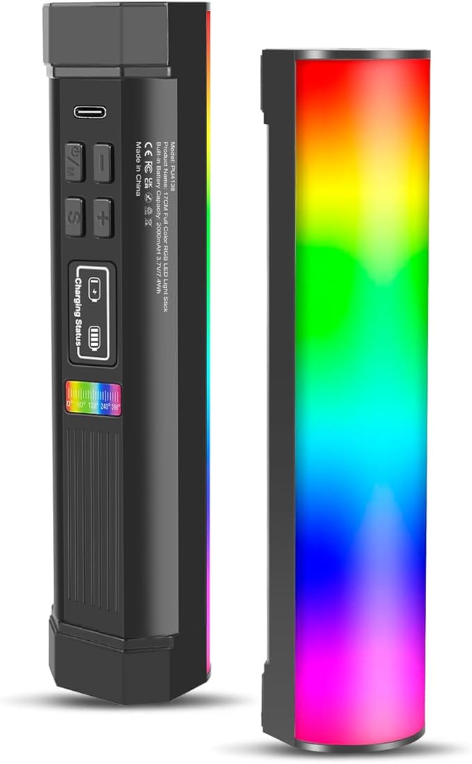 6.7" RGB Video Light Wand, Magnetic Handheld Tube Light Stick 2500K-9000K CCT & 20 Scene Modes with 2000mAh Battery, 95+ CRI, 120° Beam Angle for Photography YouTube TikTok Vlog