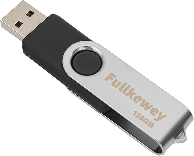 16G/32G/64G/128G Flash Drive, Fullkewey Thumb Drive 2.0, High Speed Memory Stick, USB Drive, Rotated Design, Black/Blue/White (Black, 32, GB)