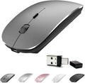 KLO Rechargeable Bluetooth 5.2/3.0/Type-C/USB-2.4G Mouse for MacBook/MacBook air/Pro/iPad, Wireless Mouse for Laptop/Notebook/pc/iPad/Chromebook (Grey)