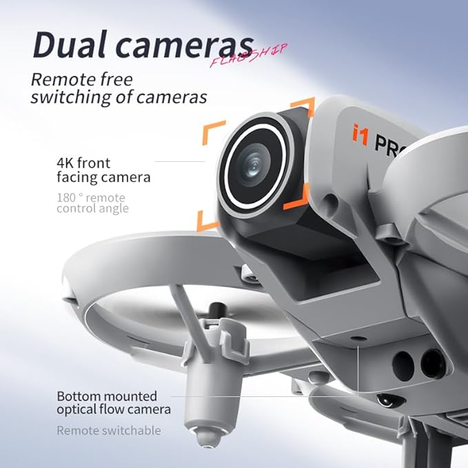 Drone with HD Camera for Beginners Adults, Under 249g Lightweight Mini Drones with Body Lights 360° Rolling One-Key Takeoff/Landing, Headless Mode, I1 Pro Mini RC Quadcopter Cool Birthday Gift