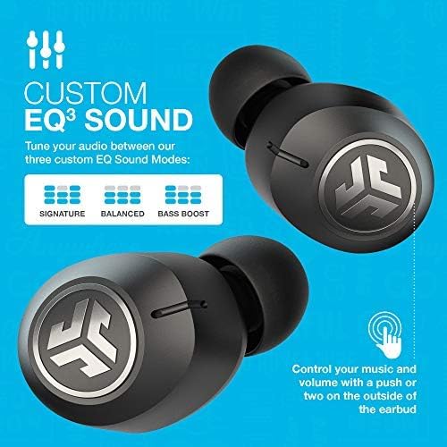 JLab JBuds Air ANC True Wireless Bluetooth Earbuds, Black, Active Noise Canceling, Low Latency Movie Mode, Dual Connect, IP55 Sweat Resistance, Custom 3 EQ Sound Settings…