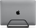HumanCentric Vertical Laptop Stand Compatible with MacBook Pro and MacBook Air, Holder for Personal Computer Desk Stand, Aluminium, Exchangeable Inserts to Fit Different Device Models, Black