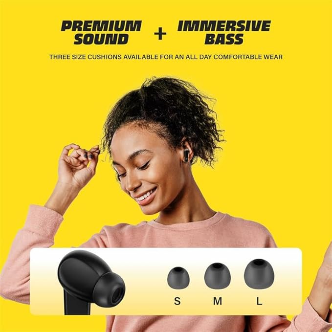 KICKER Bluetooth Earbuds TW3 Wireless Earbuds with Active Noise Cancellation, 25-Hour Battery Life, in-Ear Headphones with Dual Microphones for Clearest Voice Clarity Touch Controls