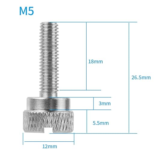 M5 Handle Thumb Screws Portable Stainless Mounting Adapter Compatible with GoPro Hero 9 Max 8 7 6 5 4 Action Cameras (1 Pair)