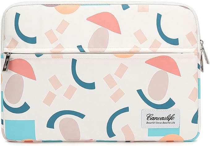 Canvaslife Waterproof Laptop Sleeve 15 Inch 15.6 Inch Laptop Bag Case with Front Pocket Garden Pattern