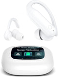 LEEMC Wireless Earbuds, Bluetooth Headphones 6.0, Ear Buds with Touch Screen, ANC ENC Noise Cancelling, 40H Bass Stereo Sound Over-Ear Earphones for iOS, Android, Sports, Workout, White