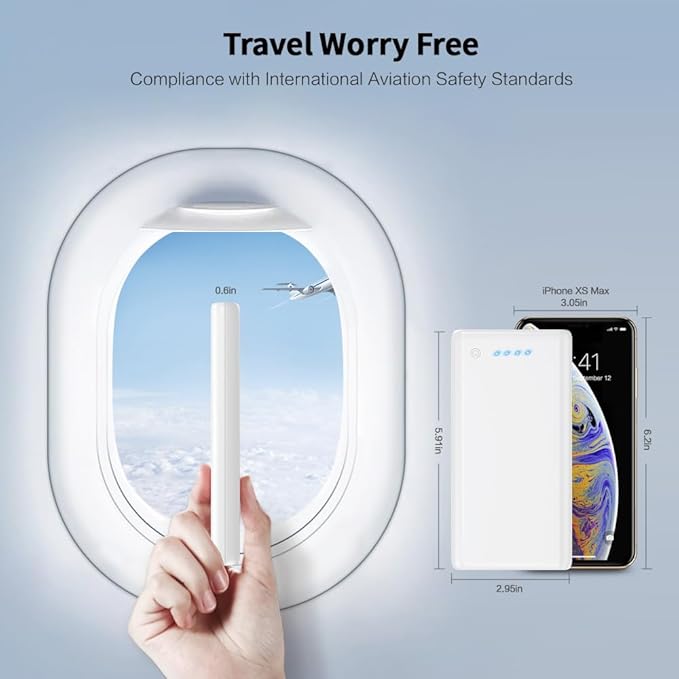 Portable Charger Power Bank 25,800mAh,5V/3A USB C in&Out Fast Phone Charging with Intelligent Smart IC,3 USB Port External Cell Phone Battery Pack Compatible with iPhone 17 16 15,Galaxy,Android-White