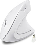 Type C Vertical Wireless Mouse, 2.4G USB C Wireless Mouse, Ergonomic Mouse with Type C Receiver for MacBook, Computer, Laptop and All Type C Devices (White)