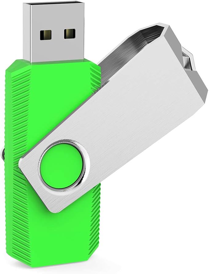 Aiibe 5 Pack 32GB Flash Drive USB Flash Drive USB 2.0 Thumb Drive Swivel U Disk Memory Stick 32 GB Multi Pack USB Drives with Led Light (32G, 5 Colors: Black Red Cyan Green Purple)