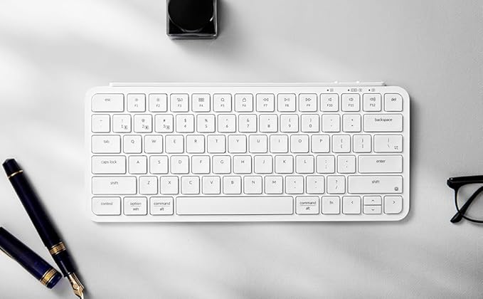 Keychron B1 Pro Ultra-Slim Wireless ZMK Custom Keyboard, Programmable Bluetooth/2.4 G/Wired Lightweight with 1200-Hour Long Battery Life Quiet Key for Mac/Windows - Ivory White