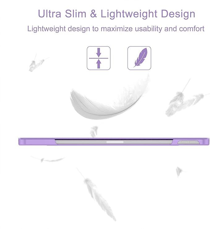 Soke Case for iPad Air 13 Inch (M3/M2) 2025/2024,iPad Pro 12.9 2022 2021(6th 5th Generation) - [Slim Trifold Stand + Auto Wake/Sleep],Protective Hard PC Back Cover (Lilac)