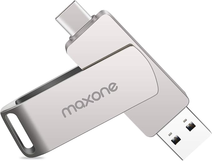 Maxone Flash Drive USB Type C Both 3.1 Tech - 2 in 1 Dual Drive Memory Stick High Speed OTG，Compatible with Android Smartphone Computer, MacBook, Chromebook Pixel (256GB)