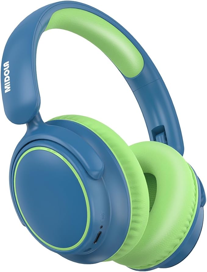 MIDOLA Kids Wireless Headphones Active Noise Cancelling Lightweight Bluetooth Headphone for Kid,Volume Limited 85/94dB Foldable Over-Ear Headset with Mic,68 Hours Playtime,for Toddler Child Green