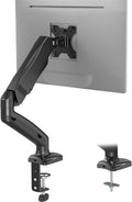 WALI Single Monitor Arm for 13-27 inch Screens, Adjustable Single Monitor Mount Holds 19.8lbs, Computer Monitor Stand for Desk, Clamp and Grommet Base, VESA 75/100mm (GSMP001), Matte Black