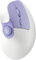 seenda Ergonomic Mouse Wireless, MOU-302 Bluetooth Vertical Mouse Rechargeable, Volume Knob, Silent Mice & 1000/1600/2400 DPI, 3 Multi-Device Connection for Windows/PC/Laptop/Mac/MacBook, White Purple