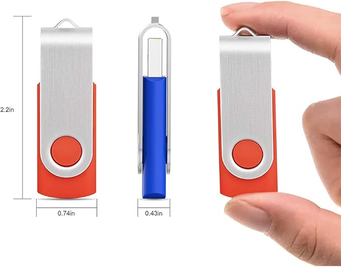 KOOTION 5 X 1GB USB Flash Drives Thumb Drives Pack Memory Stick USB 2.0(5 Colors: Black Blue Green Purple Red)