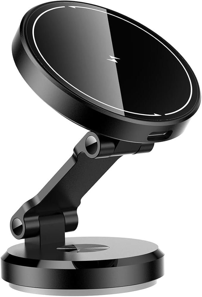 JOYROOM for MagSafe Car Mount Charger with Rotatable Charging Panel, 15W Fast Charging Metal Magnetic Phone Holder, Dashboard Wireless Charger for iPhone Car Mount for iPhone 17/16/15/14/13/12