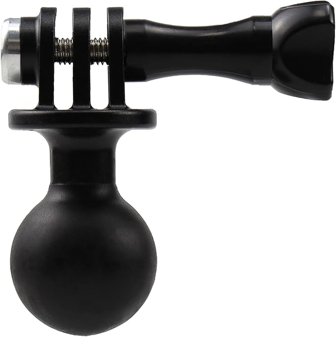 QKOO Ball Mount for GoPro Hero 13 12 11 10 9 8 7 6 5 4 3+ 3 Black 2018 Max Session Fusion, Osmo Action, AKASO, SJCAM Camera - Ball Head Mount Adapter (1-Inch Diameter Ball) with Thumb Screw