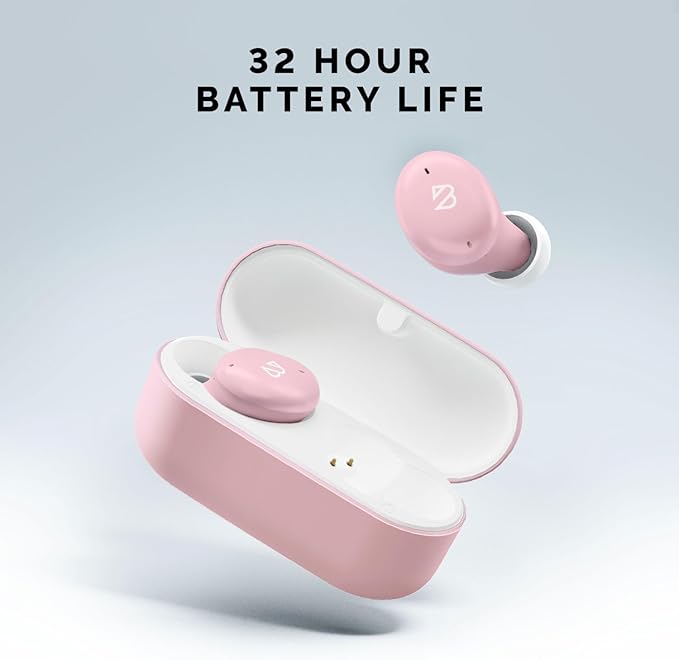 Back Bay Audio Tempo 30 Wireless Earbuds for Small Ears - Award-Winning Sound, Sweatproof Bluetooth Earbuds, Tech Fitness Gifts for Men, Comfortable Bluetooth Ear Buds for Women - Pink
