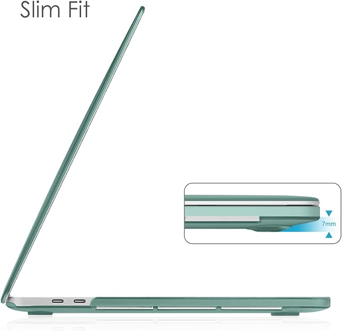 Fintie Case for MacBook Pro 13 Inch A2338(M2 M1) A2251 A2289 A2159 A1989 A1706 A1708 (2016-2021 2022 2023 Release) with/Without Touch Bar- Snap On Hard Shell Case Cover, Midnight Green