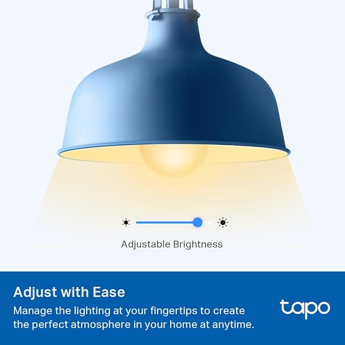 Tapo TP-Link Smart Light Bulbs, 800 Lumens (60W Equivalent), 2700K Soft Warm White LED Bulb, Dimmable, Compatible with Alexa and Google Home, No Hub Required, A19 E26, L510E (4-Pack)