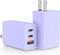2Pack 65W USB C Wall Charger Block, 3-Port USB C Charging Adapter 100W Type C Super Fast Charging Power Plug Cube for MacBook Pro/Air,i-Pad Pro,i-Phone 17/16/15, Galaxy S25,and More