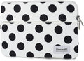 Canvaslife Waterproof Laptop Sleeve 14 Inch Laptop Case Bag with Front Pocket, Black Dot Pattern