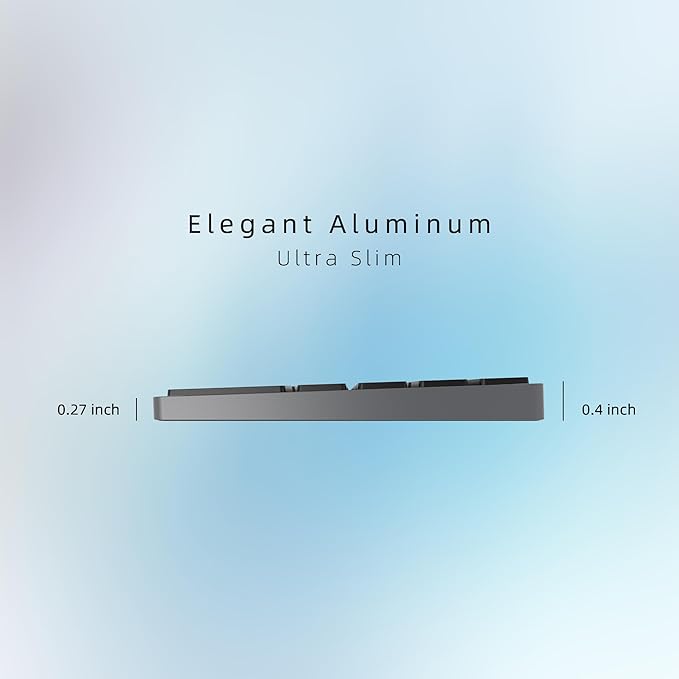 Bluetooth Slim Keyboard for Mac, Aluminum Rechargeable Keyboard Wireless, Low-Profile Silent Flat Key Compatible with Apple iMac, MacBook, Mac and iOS, Full Size - Space Gray