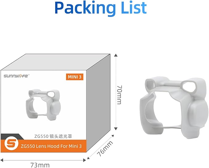 Lens Hood for DJI Mini 3 Drone Accessories, Anti-Glare Lens Sunshade Sunhood Protective Cover Gimbal Camera Guard Protector for Mini 3 Drone