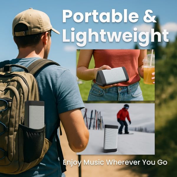 OontZ Angle 3 (4th Gen) – Portable Bluetooth Speaker, 12W Stereo Sound, 24 Hour Playtime, Rich Bass, 100 Foot Wireless Range, Waterproof, Home, Outdoor, Travel, Great Gift (White)