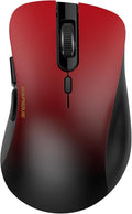 RAPIQUE Bluetooth Wireless Mouse - Dual Bluetooth & 2.4 GHz USB Receiver, Comfortable Grip, Quiet Clicks, Low Power - Multi-Device Compatibility for Laptop, Computer, iPad, MacBook (Gradient Red)