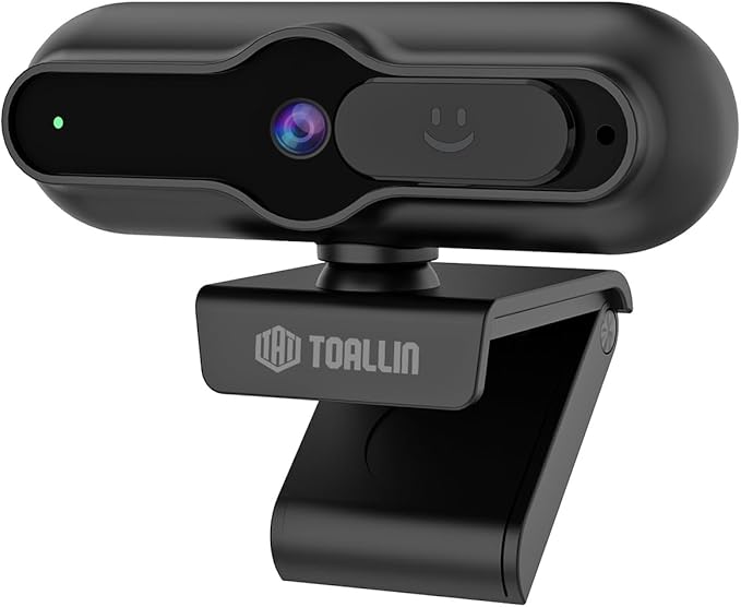 TOALLIN 4K Webcam for PC, Built-in Mic, 1080P@60FPS, PDAF Autofocus, 1/2.5" Sensor & 12MP, Sliding Privacy Cover, USB Web Camera for Streaming, Gaming, Conferencing and Video Calls