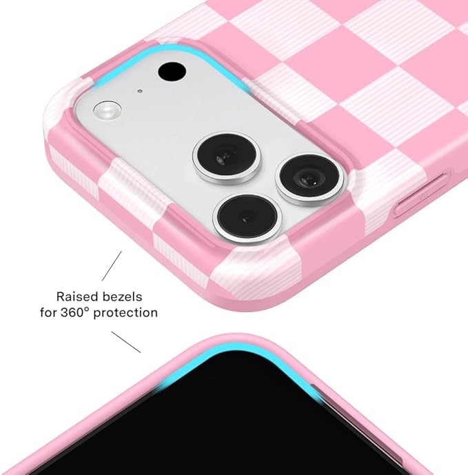 VELVET CAVIAR Case for iPhone 17 Pro Max | Compatible with MagSafe | 10ft Drop Tested | Protective Designer Cases | Pink Vibe Checkered 2.0