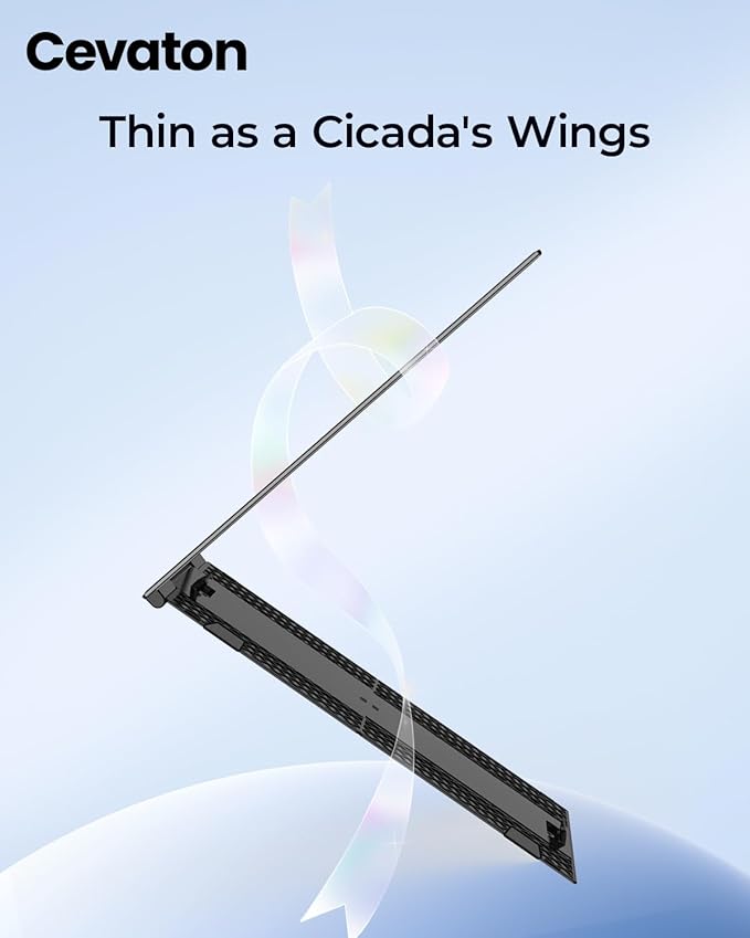 Cevaton Laptop Screen Extender, 14.1" Ultra-Slim & Lightweight Portable Monitor for 13"-17" Laptops, 1080P FHD Dual Monitor, One Cable Connection, Compatible with Wins/Mac/Android/Linux/Chrome