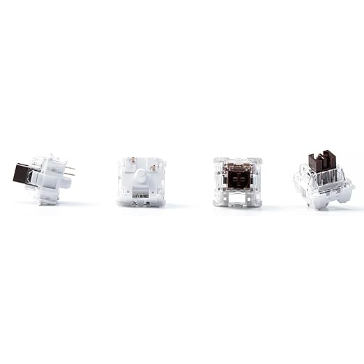 Keychron Silent K Pro Brown Switches 110PCS – 3-Pin Hot-Swap Quiet Tactile Switches with Finger-Like Bump, Moderate 55gf Press Feel & Clear Rebound, Factory Lubed, SMD-LED Compatible