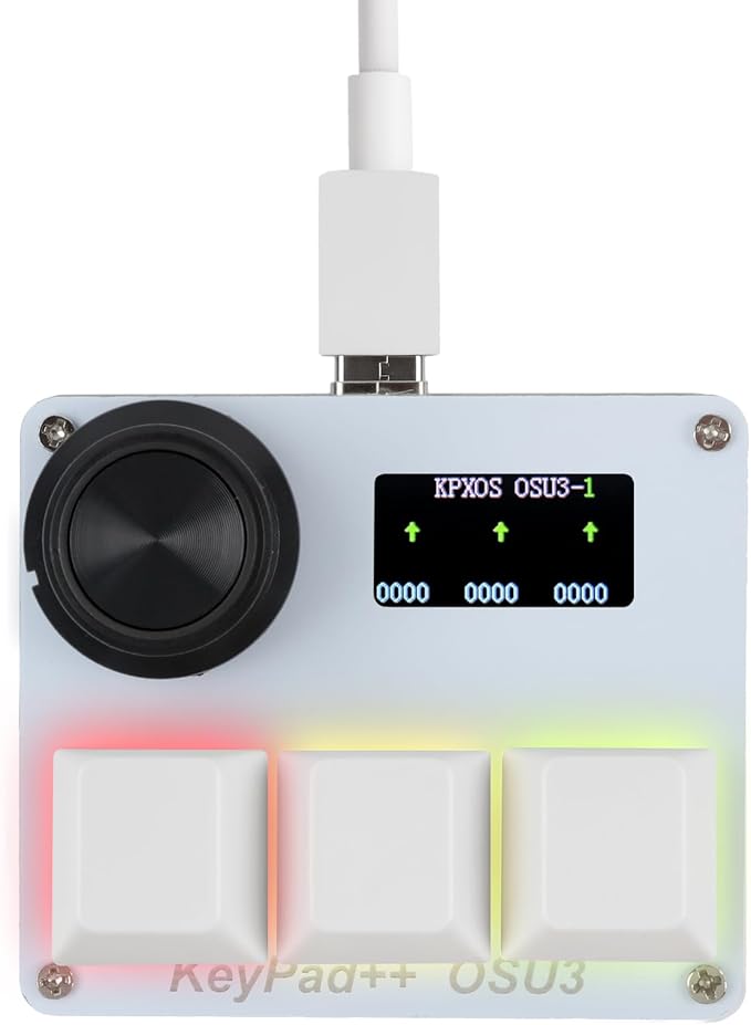 KPXOS OSU3X O3C Custom Gaming Keyboard with Magnetic Switches, Rapid Trigger Macro Keyboard for OSU and for Geometry Dash, RGB Backlight, Hall Effect he Magnetic Keyboard (White)