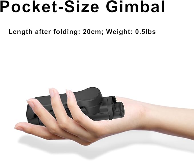 Selfie Stick Gimbal Stabilizer, Gimbled Phone Holder with Wireless Remote Tripod 1-Axis Handheld Smartphone Portable Gimbal for Tiktok Vlog Youtuber Live Video Recording