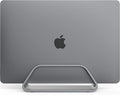 HumanCentric Vertical Laptop Stand Compatible with MacBook Pro and MacBook Air, Holder for Personal Computer Desk Stand, Aluminium, Exchangeable Inserts to Fit Different Device Models, Space Grey