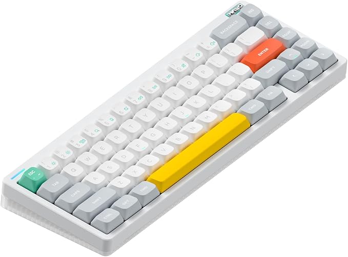 nuphy Halo65 V2 Wireless Mechanical Keyboard with PBT Keycaps, 65% Hot Swappable Custom Gaming Keyboard Compatible with QMK/VIA, RGB Backlit, Gasket Structure, BT5.0/USB-C/2.4GHz,White-Blush Switches
